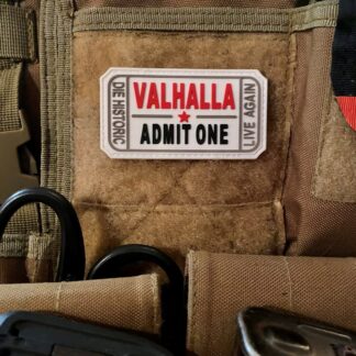 <strong>ПВХ шеврон "Valhalla admit one" white</strong>