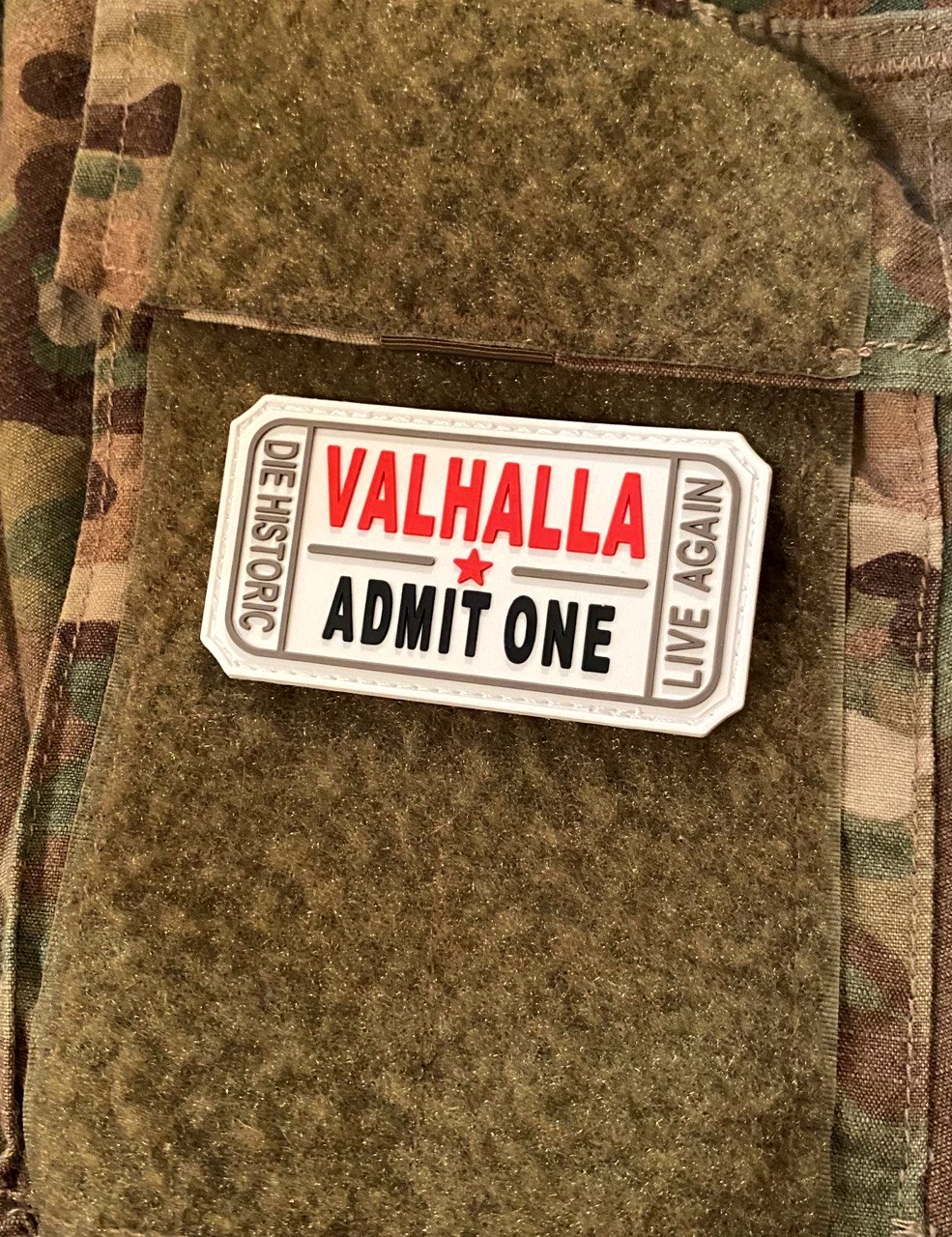 <strong>ПВХ шеврон "Valhalla admit one" white</strong> - Зображення 3