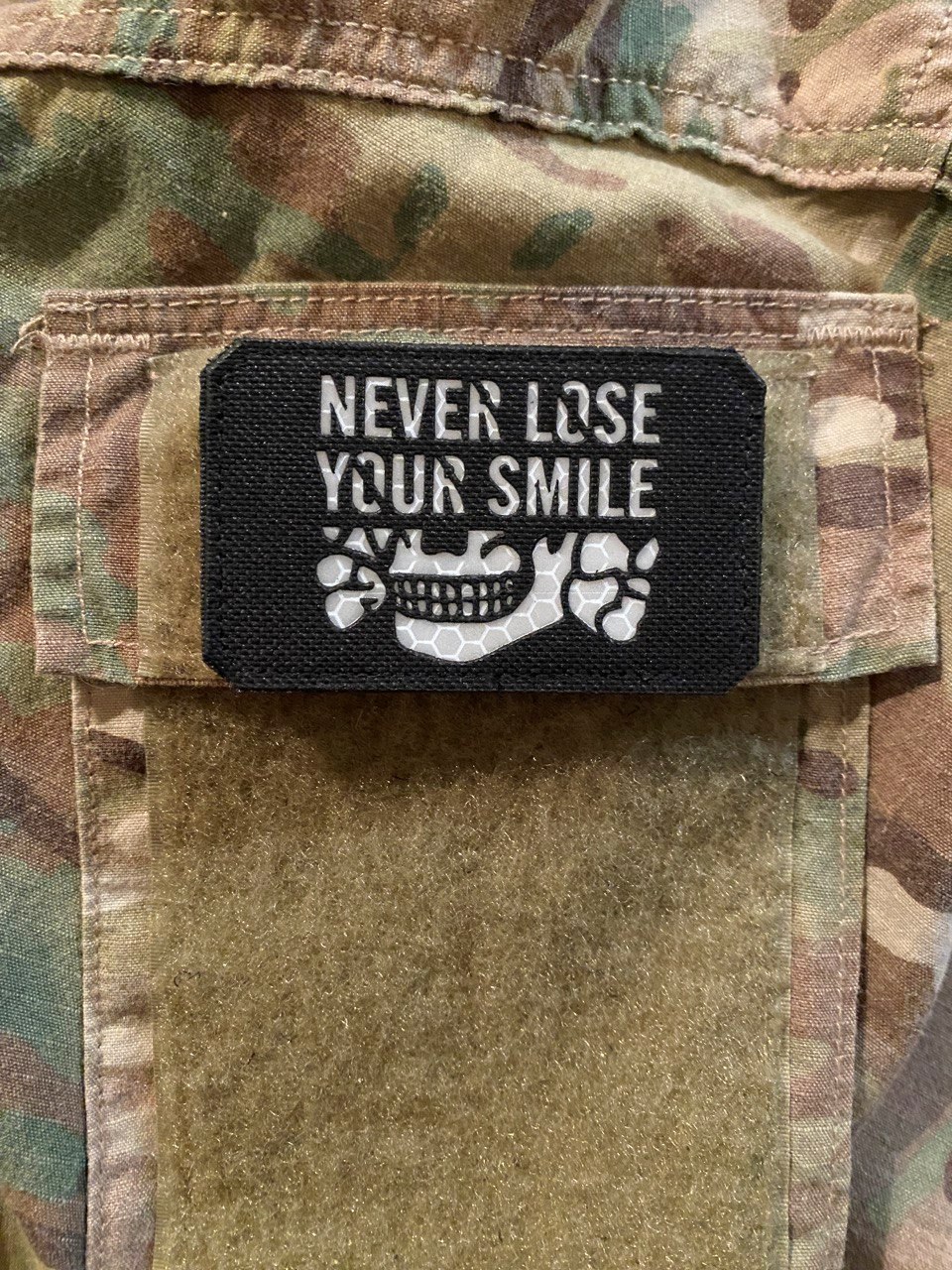 <strong>Шеврон «Never lose your smile» lasercut bk/rf</strong> - Зображення 5