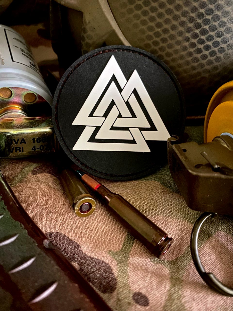 <strong>ПВХ шеврон «Valknut» круг bk/wh</strong> - Зображення 2