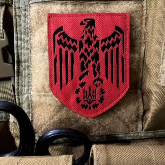 <strong>Шеврон “Орел з тризубом” v2 lasercut red/bk</strong>