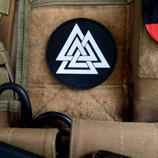 <strong>ПВХ шеврон «Valknut» круг bk/wh</strong>